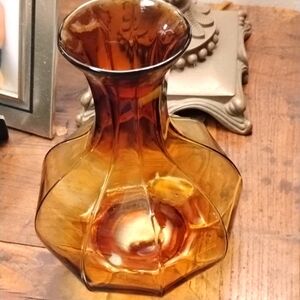 Antique Vintage Depression Era Glass Pitcher Indiana Glass Octagon Shape